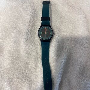 Swatch watch vintage Teal Wristwatch with Black Accents